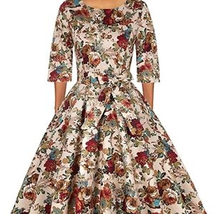- Plus size floral cocktail dress